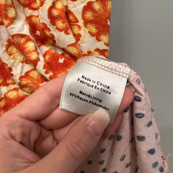 Anthropologie Porridge sleeveless Swing orange Flower Floral Tank Top Med - Picture 4 of 8